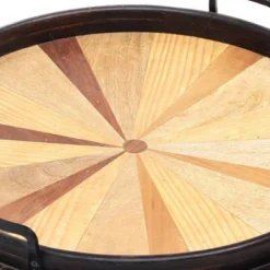 SEVOBAL Serving Platters Handcrafted Round Wooden Serving Tray, Elegant Decor And Functional Platter For Stylish Living, Brown, 23.5"*23.5"*3.5" -Household Items GUEST c89e841f 8df9 49f2 8424 eb16af56fc11