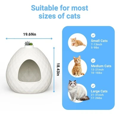 SEVOBAL Pet Training Pads And Potties Functional Cat Litter Box Matching Home Decor, Blending Living Space Aesthetics, White, 19.69"*19.69"*18.43" 4 SEVOBAL Pet Training Pads And Potties Functional Cat Litter Box Matching Home Decor, Blending Living Space Aesthetics, White, 19.69"*19.69"*18.43" - Image 2