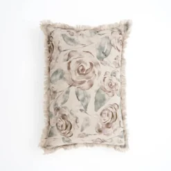 SEVOBAL Bed Pillows Bohemian Linen Printed Cushion With Decorative Fringes, Elegant Home Decor Accent For Bedroom, Multicolored, 16"*24"*2"