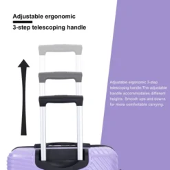 SEVOBAL Luggage 3 Piece PC, ABS Set With Spinner Wheels, Travel Hooks Durable Hardshell Metallic Textured For Travel, Purple, 20.28"*12.2"*30.12" -Household Items GUEST ca5e4db1 f911 44a6 9d32 4830ee19491c