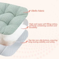 SEVOBAL 2Pack Square Seat Cushions With Premium Soft Cotton Filling, Non-Slip Bottom Durable Chair Pads For Dining Room, Green, 17.8"*17.8"*4.4" -Household Items GUEST ca9564db a709 4a29 98a9 6f0b3234d523