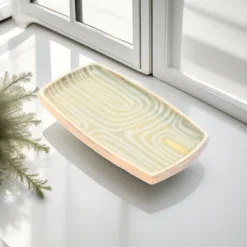 SEVOBAL Serving Platters Striped Wooden Large Rustic, Mango Wood Tray For Cakes, Appetizers, Desserts And Others, Beige, 14.96"*7.87"*0.98" -Household Items GUEST cae5737f a179 42ff 8f49 a6b28b110cf0