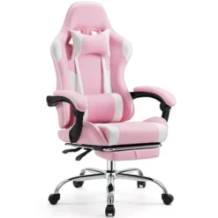 SEVOBAL Task And Office Chairs User Friendly Gaming Chair With Footrest And Adjustable Lumbar Support For Long Hours Of Play, Pink, 26.7"*25.3"*52.3" -Household Items GUEST cb975d48 1284 4124 8048 0228475d4de8