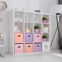 SEVOBAL 6pc Fabric Storage Cubes Organizer Duty Cube Storage Bin Clothes Storage Box Closet Baskets In Shelves Home, Multicolored, 10.14"*4.29"*10.14" -Household Items GUEST cd0fa398 67bf 4f6b 8d33 8c405e40f929