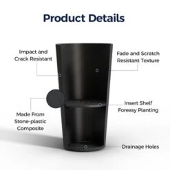 Sevobal Tall Planter Planter Round With Drainage Holes, Weather-Resistant Planter For Porch Patio Backyard, 2PCS, Black, 13"*13"*23.6" 10 Sevobal Tall Planter Planter Round With Drainage Holes, Weather-Resistant Planter For Porch Patio Backyard, 2PCS, Black, 13"*13"*23.6" -Household Items GUEST ce943925 af13 4bdc 91c1 4095400d5656