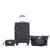 SEVOBAL Luggage 3-Piece Travel Set With Spinner Wheels, Lightweight Carry-On Luggage With Toiletry Bag And Travel Backpack, Black, 21.24"*13.72"*8.5"