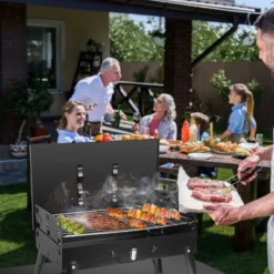 SEVOBAL Outdoor Grills, Griddles And Smokers 3 Height Adjustable Foldable Charcoal Grill For Camping, Picnics, Backyard BBQ, Black, 17.7"*11.02"*3.1" -Household Items GUEST d07b0456 1659 48bf bf44 94f56ba92988