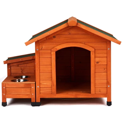 SEVOBAL Pet Crates And Houses Premium Wooden Dog House, Spacious Indoor, Outdoor Shelter With Food Storage, Feeding Station, Orange, 35.8"*29.1"*7.5" 7 SEVOBAL Pet Crates And Houses Premium Wooden Dog House, Spacious Indoor, Outdoor Shelter With Food Storage, Feeding Station, Orange, 35.8"*29.1"*7.5" - Image 5