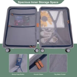 SEVOBAL Luggage 24 Inch Lightweight Suitcase With TSA Lock USB Port And Spinner Wheels For Travel, Green, 18"*11"*26" -Household Items GUEST d1fb5c1a c00f 408b 9333 9d426560a00d 1