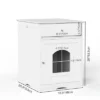 SEVOBAL Wooden Pet House Cat Litter Box Enclosure With Drawer, Side Table, Indoor Pet Crate, Cat Home Nightstand, White(18.9"*20.9"*25") -Household Items GUEST d2f9e04f 6bc8 426d 9962 34de3409c055