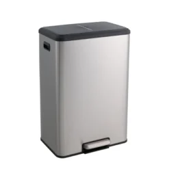 SEVOBAL Trash Can Kitchen Garbage Can Trash Cans Rectangle Stainless Steel With Soft Close Lid Step Foot Pedal Bathroom Toilet, Gray, 30"*23"*16" -Household Items GUEST d3b16c9c 6562 4f9c 85e8 126d79276886