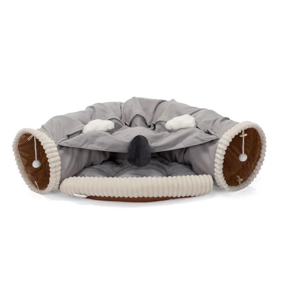 Sevobal Pet Tunnel Collapsible Cat Tunnel Bed For Indoor Cats, Washable Cat Hide Tunnel With Hanging Toys And Cushion Mat, Gray, 50"*23.62"*10.6" 3 Sevobal Pet Tunnel Collapsible Cat Tunnel Bed For Indoor Cats, Washable Cat Hide Tunnel With Hanging Toys And Cushion Mat, Gray, 50"*23.62"*10.6"