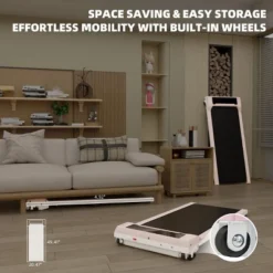 SEVOBAL Walking Pad Running 1HP Cushioned Belt 6° Incline Portable Treadmill Spacious Surface Under Desk Home Gym Office, Pink, 49.2"*20.5"*4.92" -Household Items GUEST d3f55855 9857 4d91 a153 afb969474b2a