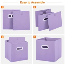 SEVOBAL 6pc Fabric Storage Cubes Organizer Duty Cube Storage Bin Clothes Storage Box Closet Baskets In Shelves Home, Multicolored, 10.14"*4.29"*10.14" -Household Items GUEST d4999713 7f74 4213 a21f ca7dc09c0232