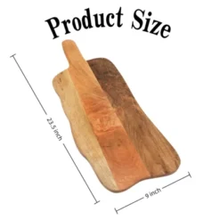 SEVOBAL Serving Platters Handmade Teak Wood Cheese And Bread Board With Asymmetrical Modern Design For Cakes, Appetizers, Brown, 9"*23.5"*0.7" -Household Items GUEST d4af48fe b330 4ad2 80eb 85b64c41f8e6