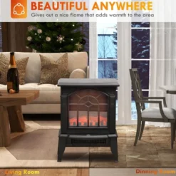 SEVOBAL Fireplace Insert Heater Mantel 3D Flame Fireplace Stove Bottom Air Outlet Fire Place Panoramic Fire Place Heater, Black, 15.9"*11.8"*17.7" -Household Items GUEST d5d243bb 62c0 4550 83e1 7b6a40a3358f
