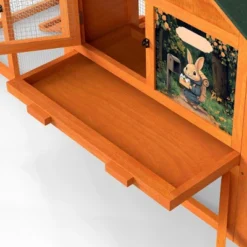 SEVOBAL 82.5” Wooden Rabbit Hutch Outdoor Easy To Assemble Rabbit Cage Bunny Hutch Indoor With Cleaning Tray Waterproof Roof For Bunny Rabbit Chick -Household Items GUEST d60a45fd 27f9 40b2 810c f905cbecfc08