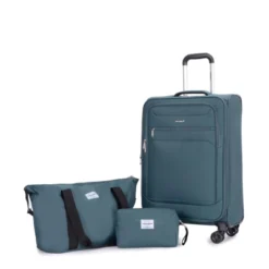 SEVOBAL Luggage Softshell Suitcase Set With Spinner Wheels Alloy Zipper And Travel Bag For Easy Travel, Green, 21.24"*13.74"*8.42" -Household Items GUEST d75cdb50 e9ac 4f8b 8a3a 9f71db46fbed