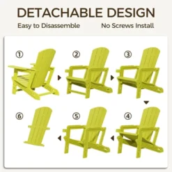 SEVOBAL Outdoor Portable Chairs Folding Adirondack Wooden Textured With Cup Holder Weather Resistant With Cup Holder, Yellow, 29.6"*31.4"*36.4" -Household Items GUEST d7ba8589 2a01 4d6f be7a 4fb1a8340b0d