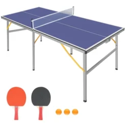 SEVOBAL Table Tennis Accessories 6ft Mid Size Ping Pong Table Foldable Portable Set For Indoor And Outdoor Games, Blue, 39.17"*39.17"*3.94" 11 SEVOBAL Table Tennis Accessories 6ft Mid Size Ping Pong Table Foldable Portable Set For Indoor And Outdoor Games, Blue, 39.17"*39.17"*3.94" -Household Items GUEST d7f16064 bcf4 4472 99ed a56f5cab304f