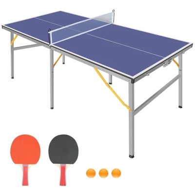 SEVOBAL Table Tennis Accessories 6ft Mid Size Ping Pong Table Foldable Portable Set For Indoor And Outdoor Games, Blue, 39.17"*39.17"*3.94" 7 SEVOBAL Table Tennis Accessories 6ft Mid Size Ping Pong Table Foldable Portable Set For Indoor And Outdoor Games, Blue, 39.17"*39.17"*3.94" - Image 5