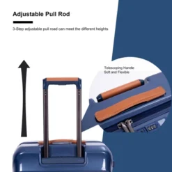 SEVOBAL Luggage Lightweight Suitcase With Spinner Wheels TSA Lock USB Port For Travel, Blue, 18"*11"*26" -Household Items GUEST d9cd7684 8b21 47ed 85bd 7a06c89b2884