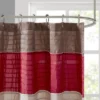SEVOBAL Shower Curtain Faux Silk With Pintucked Detailing And Colorblock Design For Stylish Bathroom Decor, Red, 72"*72"*0.13"