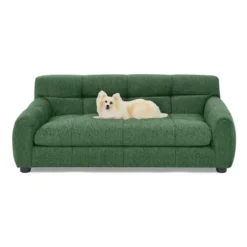 SEVOBAL Pet Beds Dark Gray Soft Comfortable Dog Sofa With Backrest Armrests Standard Size For Living Room Bedroom, Green, 38.5"*22.5"*13.5" -Household Items GUEST da2eb1f4 2908 46e6 8ef1 a6750c82d5dc
