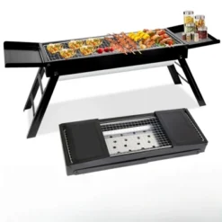 SEVOBAL Grill Cookware Portable Foldable BBQ Griddle, Compact Hibachi-Style With Charcoal Drawer For Camping, Outdoor Cooking, Black, 34.25"*8.85"*12" -Household Items GUEST db08fb0d 6e8c 4302 a875 1e1e8b18d67e