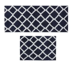 SEVOBAL Bathroom Rugs Bath Mat Rug Home Decor Carpet Shower Mat Home Decor Double Pattern For Shower Room Bathroom Home, Navy, 60"*24"*1.25" -Household Items GUEST db402f56 e9a1 4e19 8114 5f0b8b0a537f