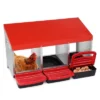 SEVOBAL Pet Crates And Houses 3 Houses Dual Chamber Poultry Nesting Box For Hens And Ducks, Secure Egg Laying Sanctuary, Red, 33.86"*14.96"*6.89"