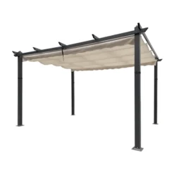 Sevobal Patio Umbrellas Outdoor Patio Retractable Pergola With Canopy Sun Shelter Pergola For Gardens, Terraces, Backyard, Beige, 157"*59"*89.37" -Household Items GUEST dbdc2f01 422a 4443 8d74 3b3fc659eb11
