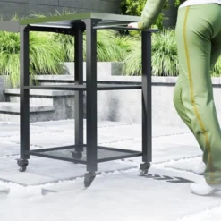 SEVOBAL Outdoor Grills, Griddles And Smokers Premium Stainless Steel Grill Cart With Foldable Side Table Cooking Station, Gray, 37.4"*27.6"*19.7" -Household Items GUEST de79089a 8210 4c78 af50 3545dbf453cb