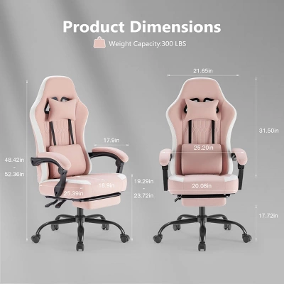 SEVOBAL Office Chair Desk Chair Computer Chair Office Chairs With Lumbar Support Swivel Rolling Easy Assembly Home Gift, Pink, 25.2"*25.4"*48.4" 4 SEVOBAL Office Chair Desk Chair Computer Chair Office Chairs With Lumbar Support Swivel Rolling Easy Assembly Home Gift, Pink, 25.2"*25.4"*48.4" - Image 2