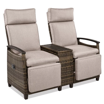 SEVOBAL Patio Accent Chairs, All Weather Outdoor Patio Chairs High Back Couch With Premium Cushions For Garden Backyard, Brown, 47.6"*23.6"*46.1" 7 SEVOBAL Patio Accent Chairs, All Weather Outdoor Patio Chairs High Back Couch With Premium Cushions For Garden Backyard, Brown, 47.6"*23.6"*46.1" - Image 5