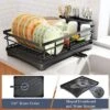 SEVOBAL Dish Drying Rack Dish Rack For Sink Large Dish Rack Drainboard Rustproof Dish Drainer With Utensil Holder Kitchen, Black, 17.16"*12.68"*5.07" -Household Items GUEST decea47b abd8 406b 8f77 a1f741b0132e