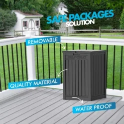 SEVOBAL Deck Boxes 48 Gallon Express Package Delivery Box, Large Outdoor Parcel Storage Lockable, Outdoor Package Storage, Black, 21.65"*20.28"*30.51" -Household Items GUEST df760adc 763b 4a62 a16b e10430379658