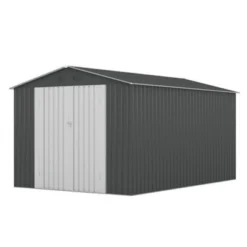 SEVOBAL Storage Sheds Hinge Portal Outside Storage Room With All-Weather Design Metal Tool Shed For Backyard, Patio, Lawn, Gray, 101.6"*142.1"*80.1"