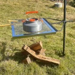 SEVOBAL Grill Cookware 360 Degree Rotating Campfire Grill, Fire Pit, Adjustable Height Outdoor For Camping, Backyard BBQs, Black, 22"*16.5"*27.5"