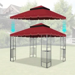 Sevobal Patio Umbrellas Outdoor Patio Gazebo Canopy, Outdoor Replaceable Canopy, Double Shed Roof, Canopy Top Only , Red, 118"*118"*26.78" 11 Sevobal Patio Umbrellas Outdoor Patio Gazebo Canopy, Outdoor Replaceable Canopy, Double Shed Roof, Canopy Top Only , Red, 118"*118"*26.78" -Household Items GUEST e117cbd8 3fff 44d5 89ef 643cb8304bd8