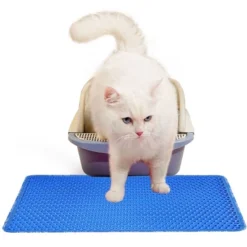 SEVOBAL Litter Box Mat With Double Layers Non-Slip Litter Trapping Mat Easy Clean Kitty Litter Scatter Control, Blue, 54"*36"*1.5" -Household Items GUEST e198bbf1 f863 4323 a788 3110b3d16134