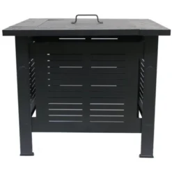 SEVOBAL Grill Cookware 2-in-1 Outdoor Fire Pit Table, Smokeless Square Patio Grill, Heater For Garden, Balcony, Terrace, Black, 26.37"*24.01"*9.05" -Household Items GUEST e21648d6 49bd 408b 88b8 b7498648b04e