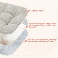 SEVOBAL 2Pack Square Seat Cushions With Premium Soft Cotton Filling, Non-Slip Bottom Durable Chair Pads For Dining Room, Black, 17.8"*17.8"*4.4" -Household Items GUEST e24bc8b1 2d71 4faa bc93 92a846dc43ca