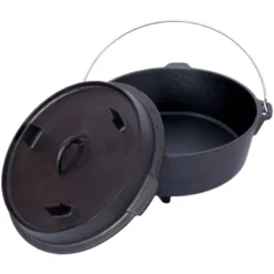 SEVOBAL Grill Cookware Outdoor Camping Pot With Skillet Lid For Versatile Campfire Cooking Use Area, Black, 13.7"*13.7"*8.1" -Household Items GUEST e38b9e01 7d6f 4f63 8b95 9c2f368eddee