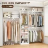 SEVOBAL Freestanding Coat Racks 5 Shelves And 4 Rods Heavy-Duty Wood Closet Organizer System， Adjustable Storage For Using, White, 15.8"*96.1"*75" -Household Items GUEST e3b93333 6f89 432e 89f1 7102315edbf0