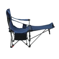 Sevobal Outdoor Portable Chairs Adjustable Reclining Camping Chair With Side Pockets And Cup Holder For Lawn And Patio, Dark Blue, 44.9"*20.9"*35.4" -Household Items GUEST e48ece37 1ae5 473c a54b 1949996e88e1