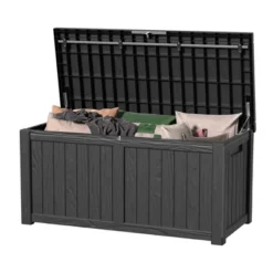 SEVOBAL Deck Boxes 120 Gal Outdoor Storage Deck Box, Small Patio Storage Bin For Garden Tools, Black, 54.25"*26.5"*24.2" -Household Items GUEST e4a1b6bf f641 403f ba83 ae424afb844c