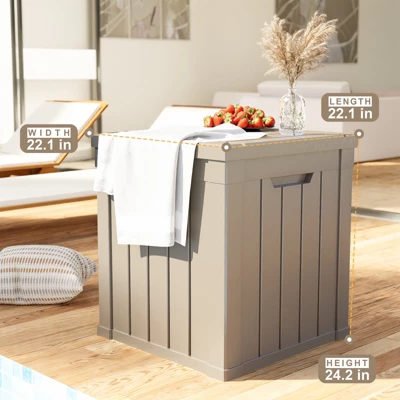 SEVOBAL Deck Boxes Outside Storage Box Container For Storage Patio Furniture, Garden Tools, Pool Supplies, Brown, 30.75"*17.13"*21.85" 3 SEVOBAL Deck Boxes Outside Storage Box Container For Storage Patio Furniture, Garden Tools, Pool Supplies, Brown, 30.75"*17.13"*21.85"