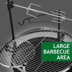 SEVOBAL Grill Cookware Round Iron Charcoal, Portable Outdoor BBQ Grill For Camping, Picnics, Durable High-Temp Surface, Black, 33.46"*33.46"*40.55" -Household Items GUEST e57c20c9 c858 4caa 978a 81f47355ffcc