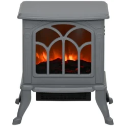SEVOBAL Fireplace Insert Heater Mantel 3D Flame Fireplace Stove Bottom Air Outlet Fire Place Panoramic Fire Place Heater, Gray, 15.6"*10.6"*17.3" -Household Items GUEST e595293b 48fd 4a9f b723 a76073289bec